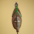 African Guro Mask Carved Wood Green Crest Côte d’Ivoire Tribal Art Decor-G5935