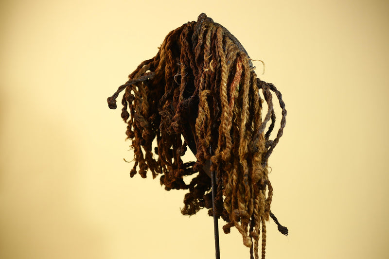 Vintage Dan African Mask Cowrie Shell Fiber Mask Tribal Carved Ritual Mask-G6032