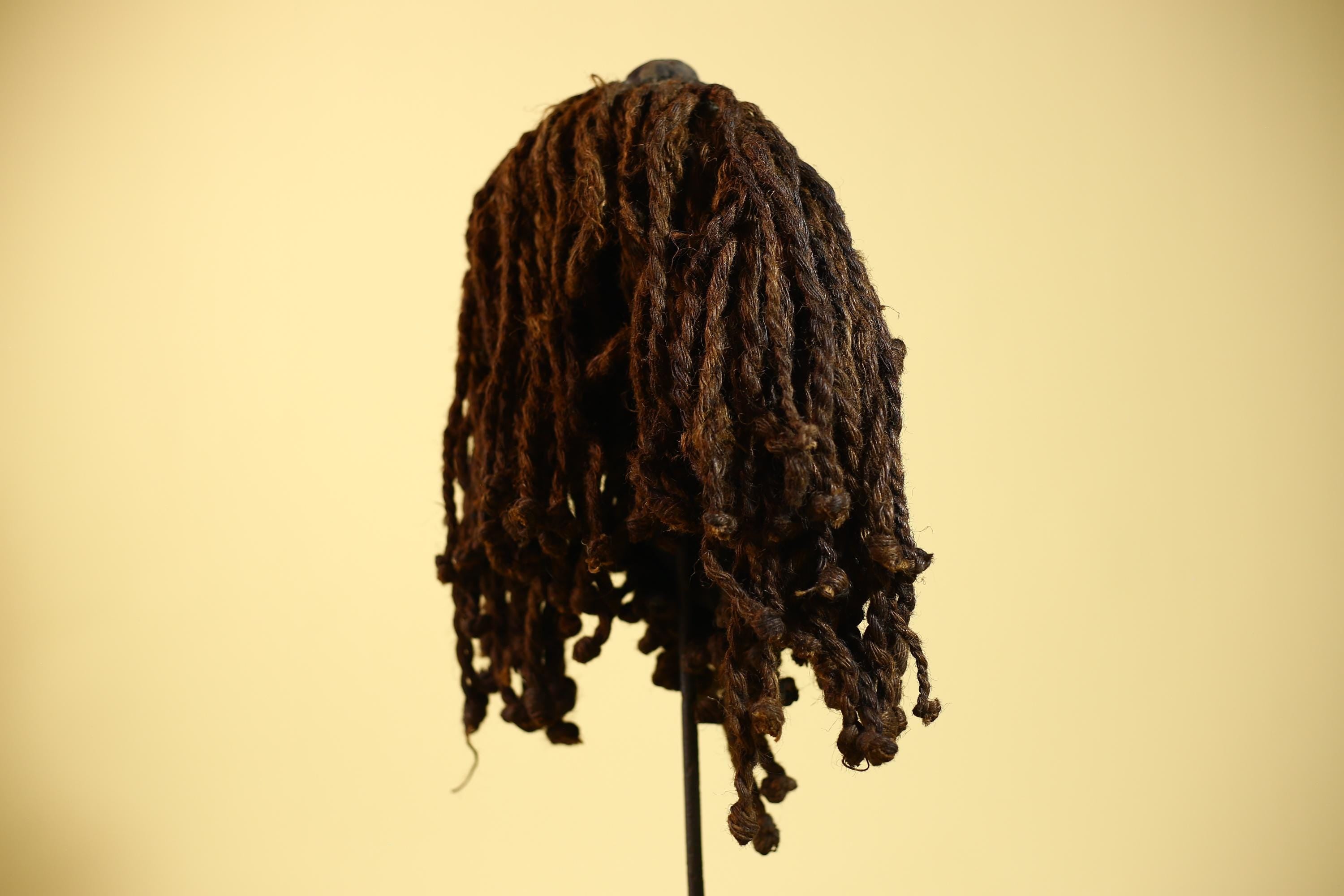 Antique Dan Mask with Braided Beard & Metal Inlays African Collectible Art-G6035