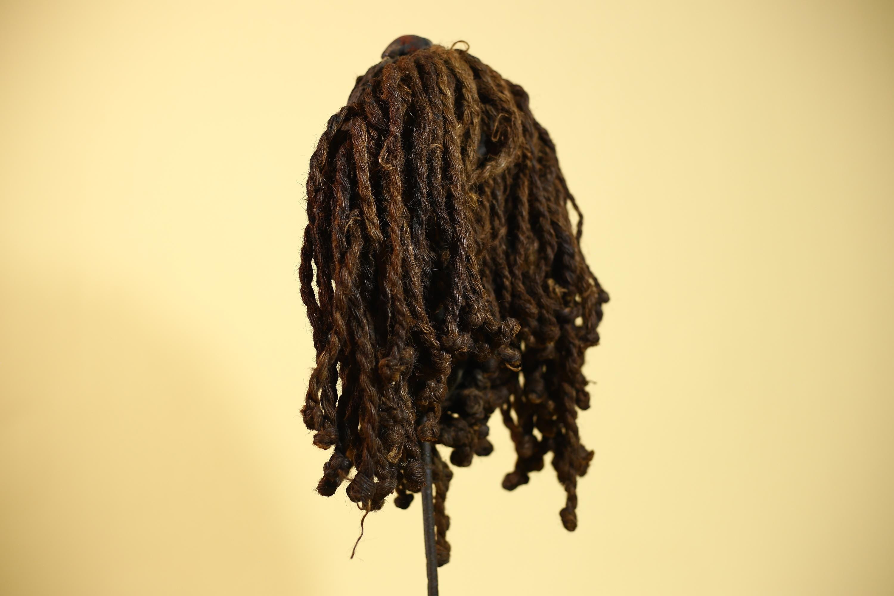 Antique Dan Mask with Braided Beard & Metal Inlays African Collectible Art-G6035