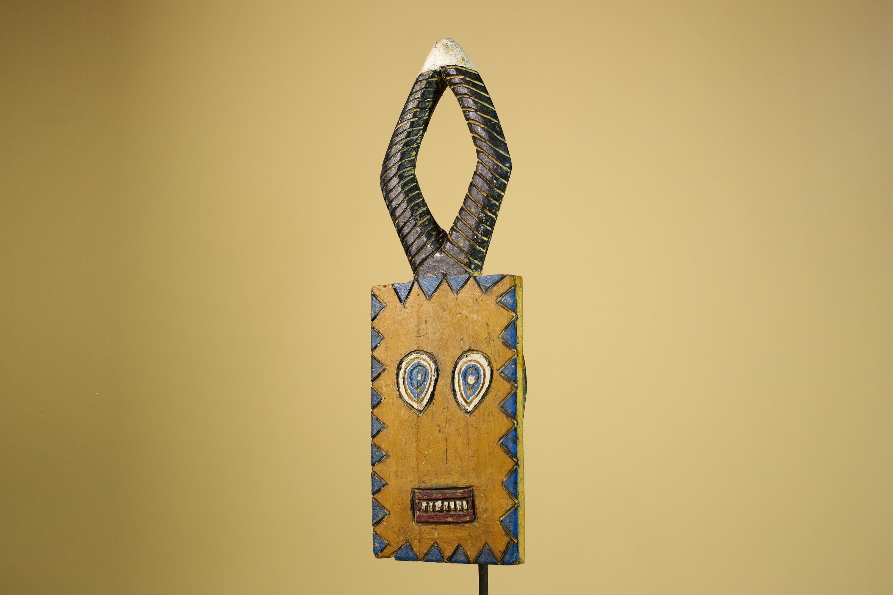 African Bwa Mask Carved Wood Geometric Design Burkina Faso Tribal Art Decor-G5939