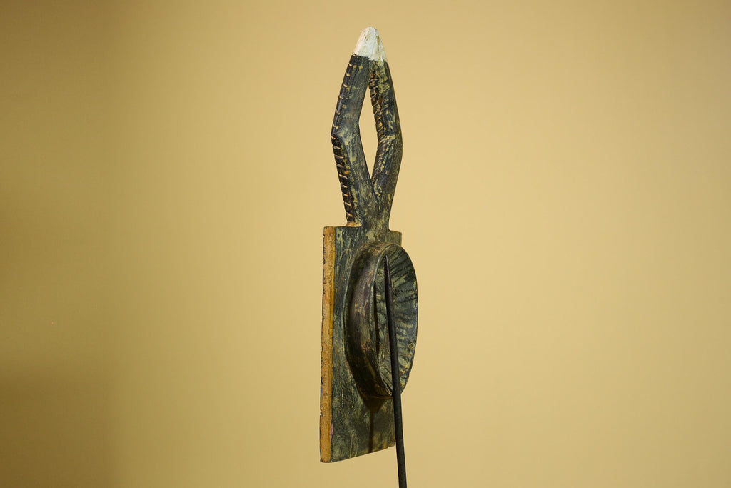 African Bwa Mask Carved Wood Geometric Design Burkina Faso Tribal Art Decor-G5939