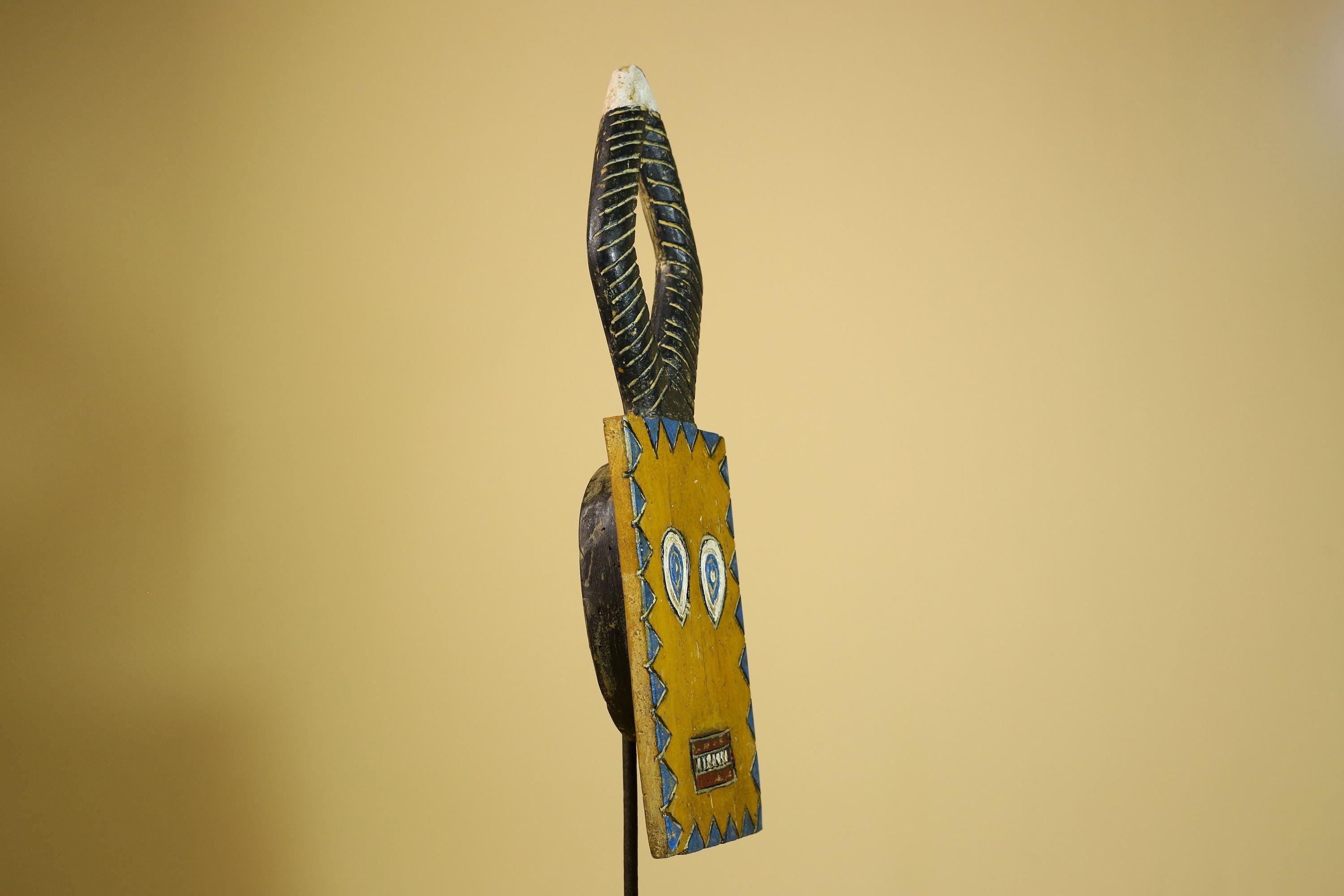 African Bwa Mask Carved Wood Geometric Design Burkina Faso Tribal Art Decor-G5939