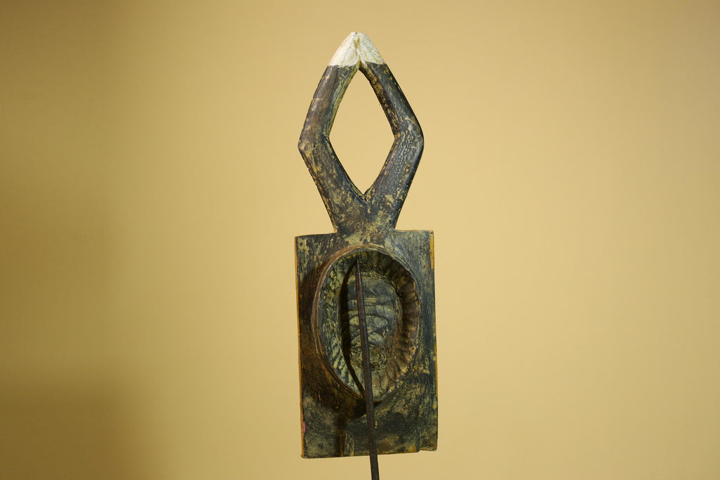 African Bwa Mask Carved Wood Geometric Design Burkina Faso Tribal Art Decor-G5939