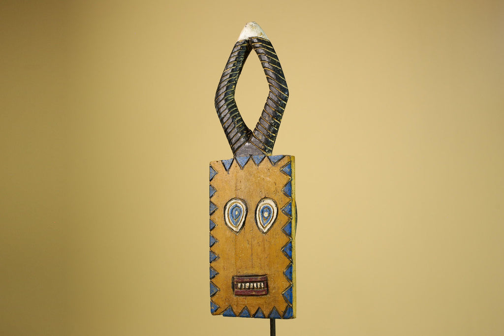 African Bwa Mask Carved Wood Geometric Design Burkina Faso Tribal Art Decor-G5939