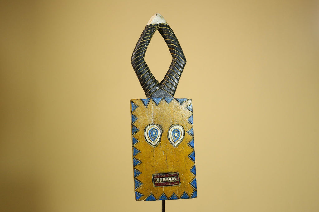 African Bwa Mask Carved Wood Geometric Design Burkina Faso Tribal Art Decor-G5939