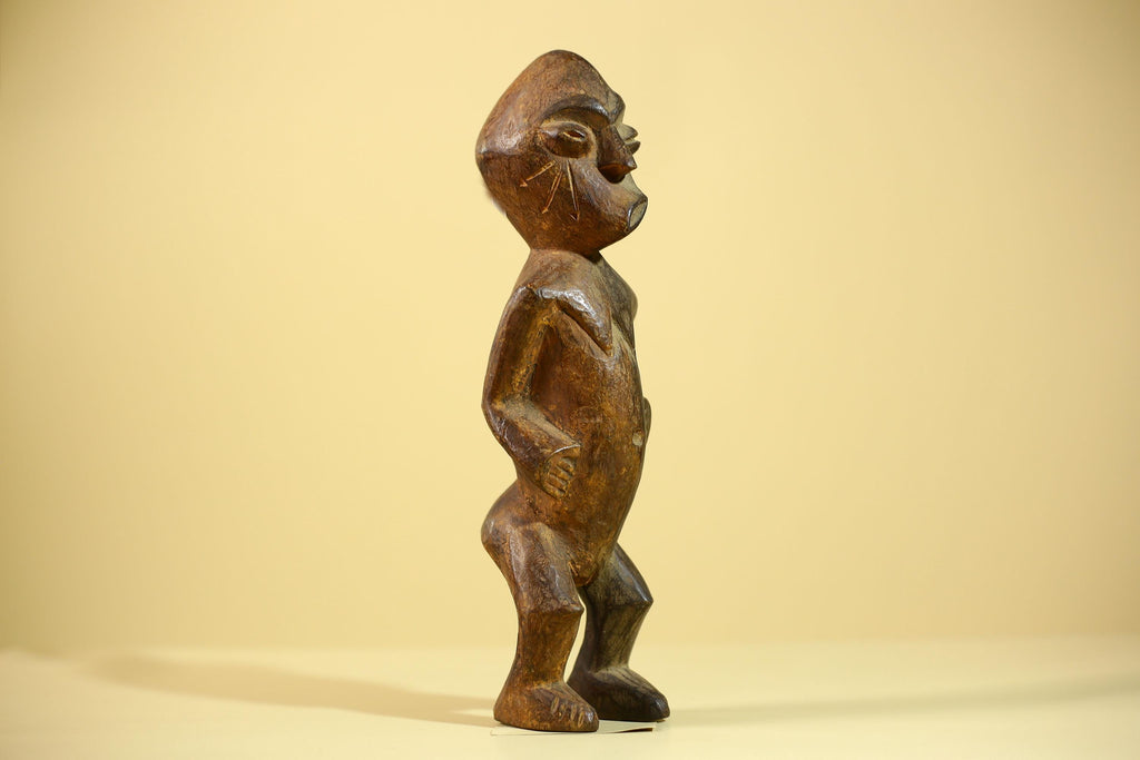 An African Sculpture Statue Carved Tribal Figure Old Wood Ethnographic Art-G6042