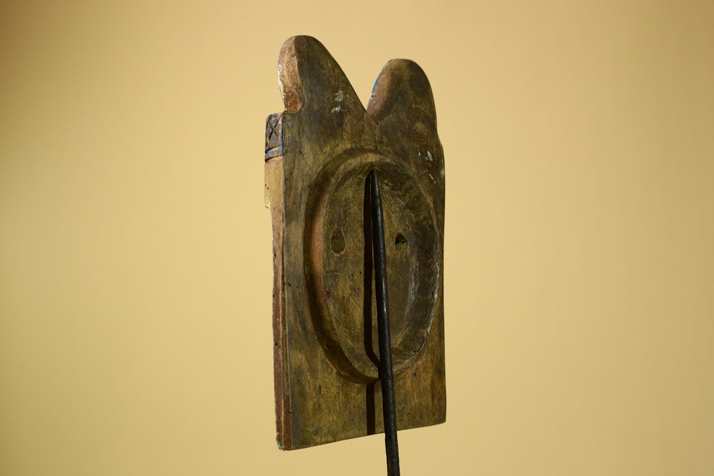 African Tribal Mask Carved Wood Painted Features Congo Wall Art Decor-G5948