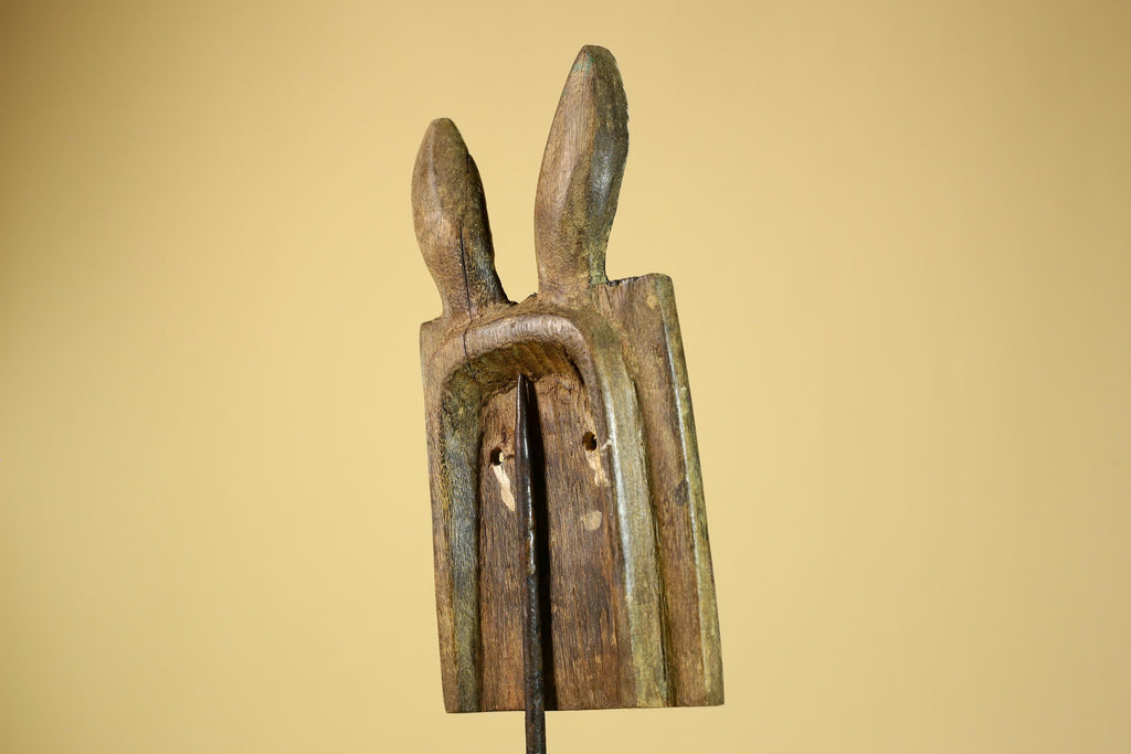 African Bwa Mask Carved Wood Painted Geometric Design Burkina Faso Tribal Art-G5949