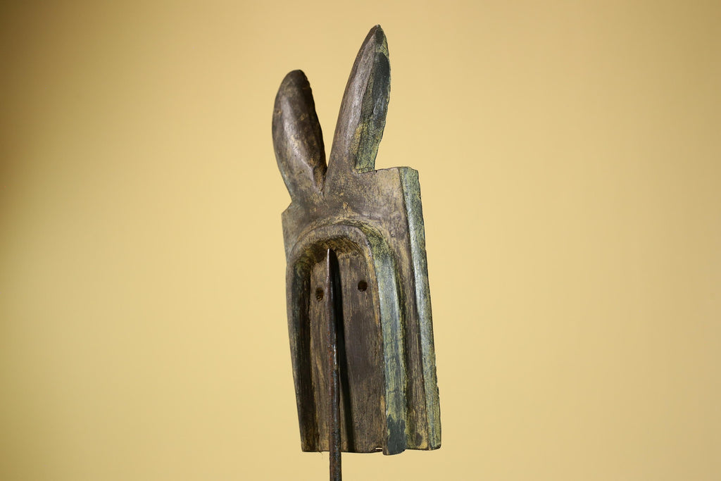 African Bwa Mask Carved Wood Painted Geometric Burkina Faso Tribal Decor-G5950