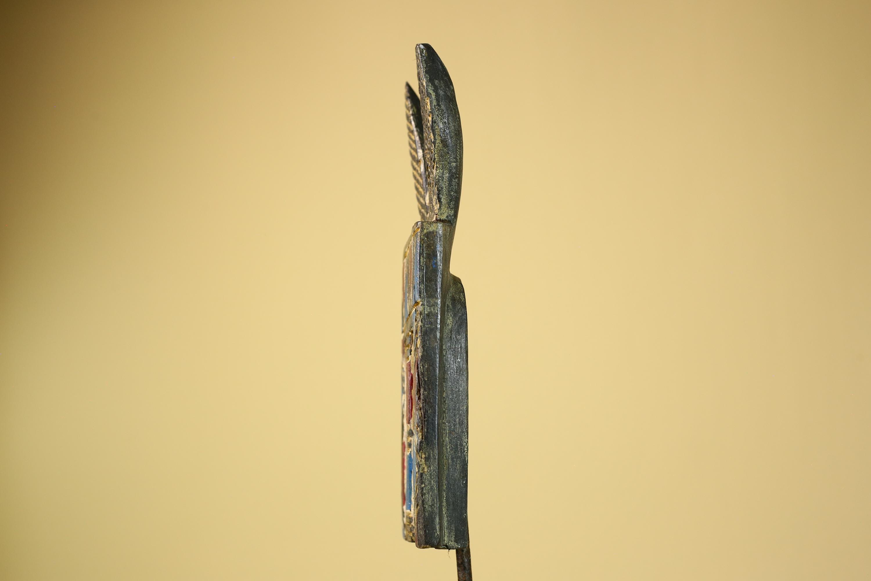 African Bwa Mask Carved Wood Painted Geometric Burkina Faso Tribal Decor-G5950