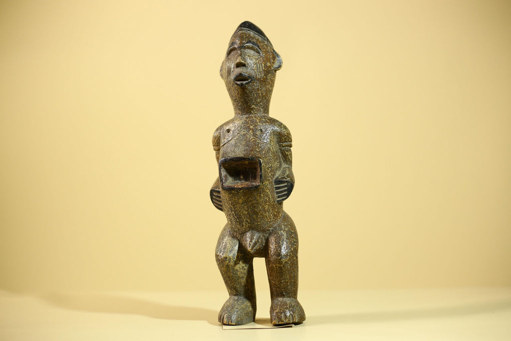 Vintage African Tribal Wood Statue Hand Carved Rustic Primitive Art Figure-G6044