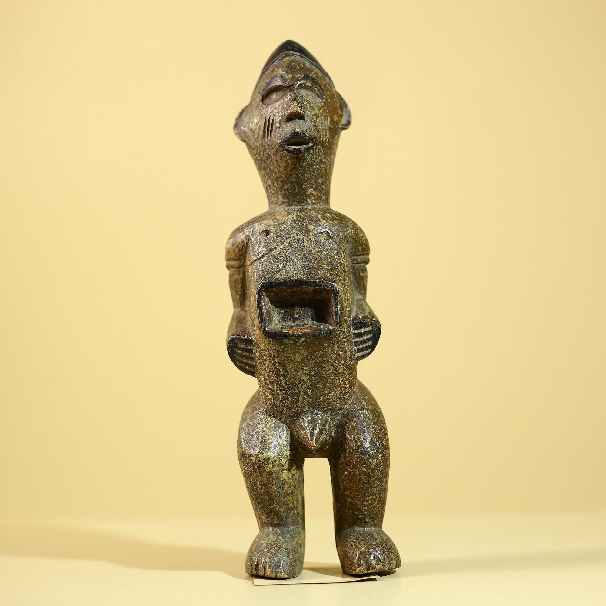 Vintage African Tribal Wood Statue Hand Carved Rustic Primitive Art Figure-G6044