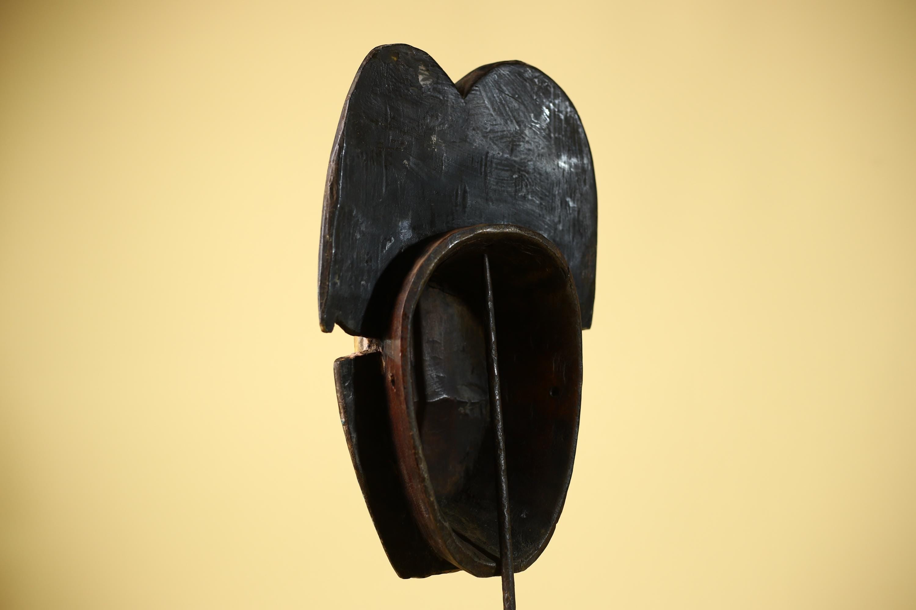 African Guro Mask with Carved Coiffure Hand Painted Tribal Wood Wall Decor-G6057