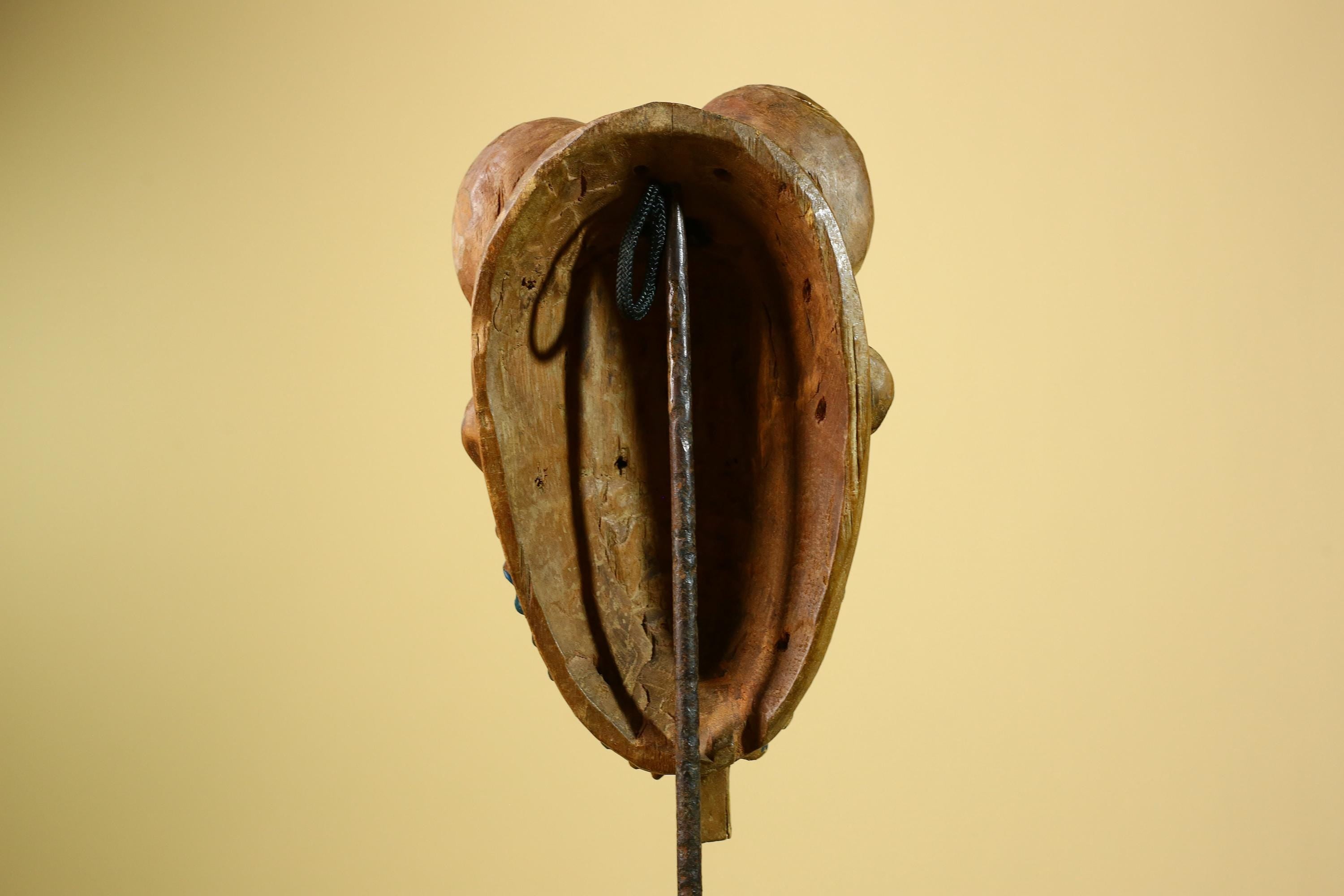 African Baule Mask Carved Wood Painted Tribal Art Côte d’Ivoire Vintage-G5954