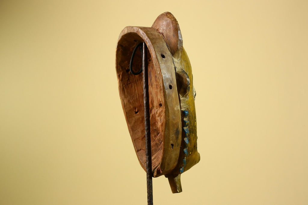 African Baule Mask Carved Wood Painted Tribal Art Côte d’Ivoire Vintage-G5954