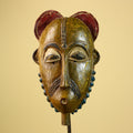 African Baule Mask Carved Wood Painted Tribal Art Côte d’Ivoire Vintage-G5954