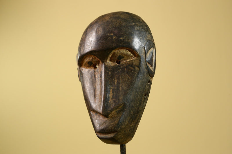 Dan African Mask Wood Carved Long Face Liberia Tribal Art-G5960