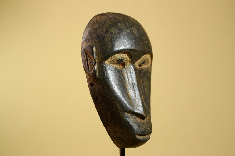 Dan African Mask Wood Carved Long Face Liberia Tribal Art-G5960