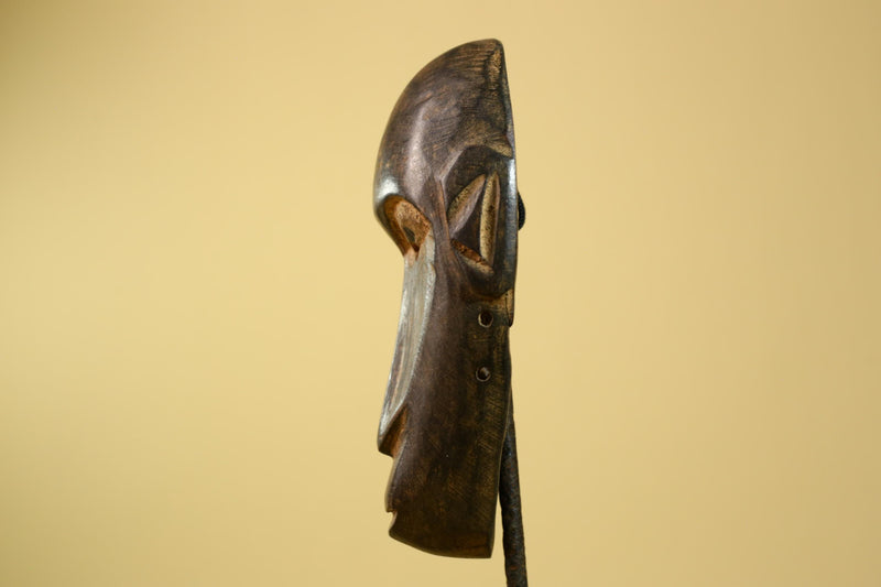 Dan African Mask Wood Carved Long Face Liberia Tribal Art-G5960