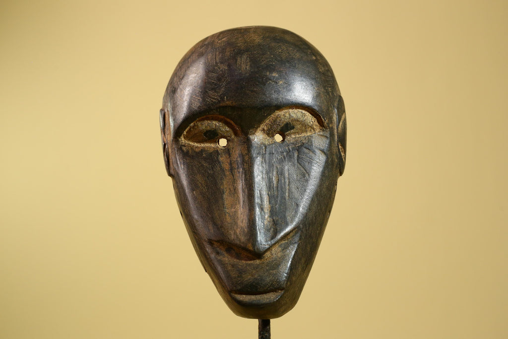 Dan African Mask Wood Carved Long Face Liberia Tribal Art-G5960