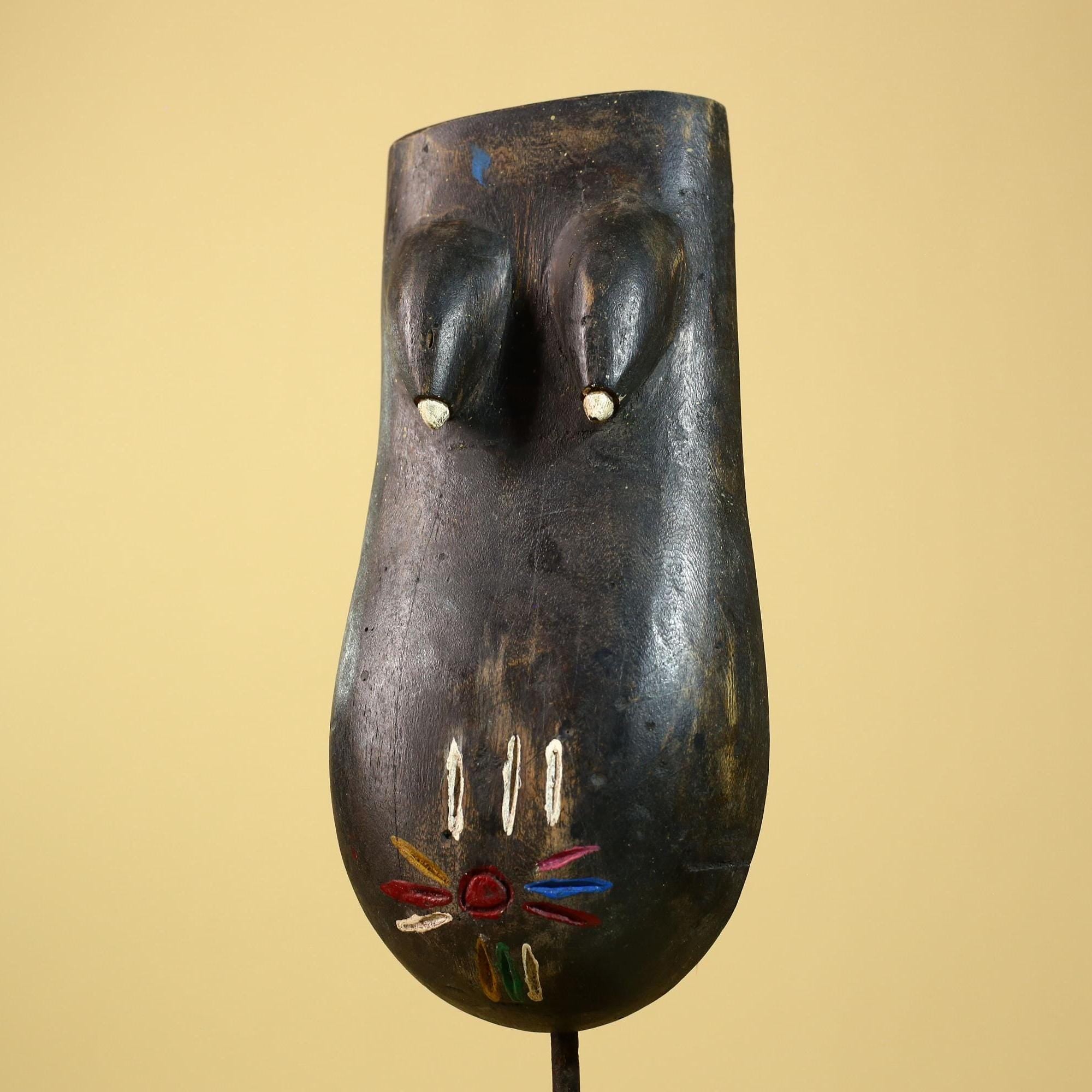 African Dan Torso Mask Carved Wood Painted Details West Africa Tribal Art-G5961