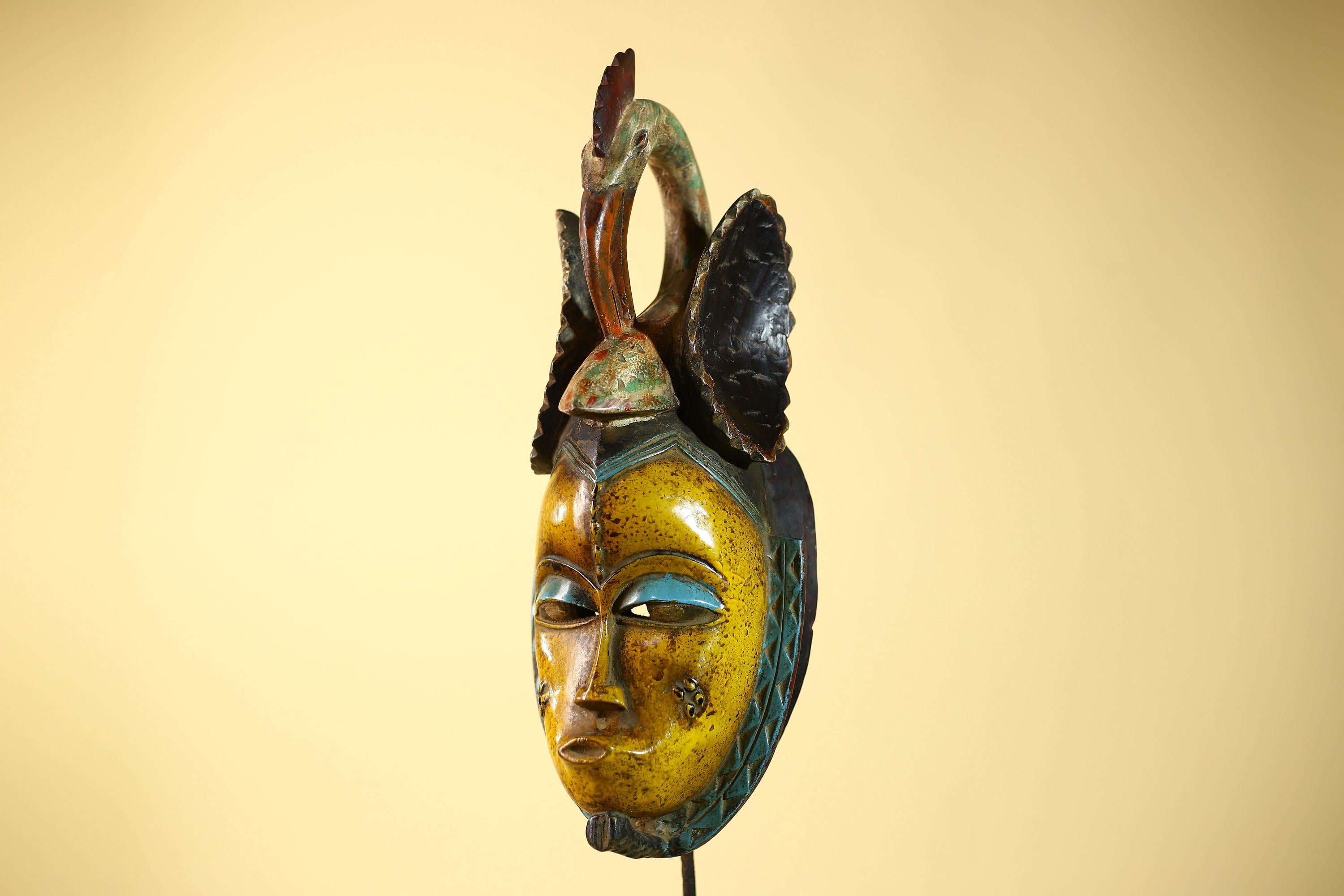 Handmade Guro Spirit Wall Art Vintage African Wood Decor Unique Tribal Carving-G6070