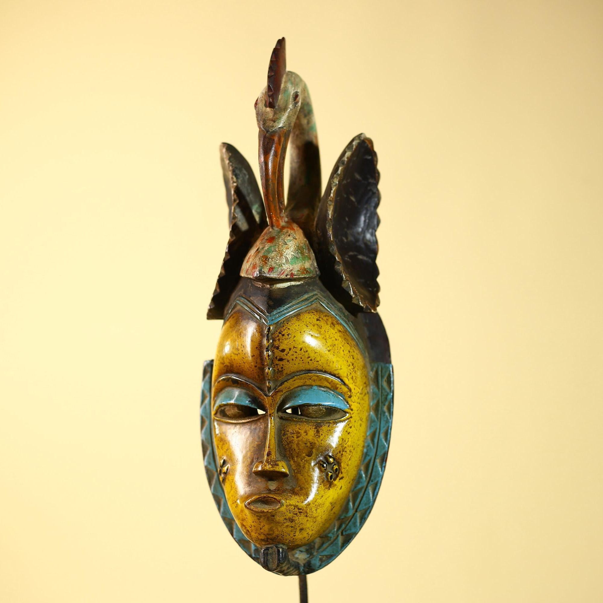 Handmade Guro Spirit Wall Art Vintage African Wood Decor Unique Tribal Carving-G6070