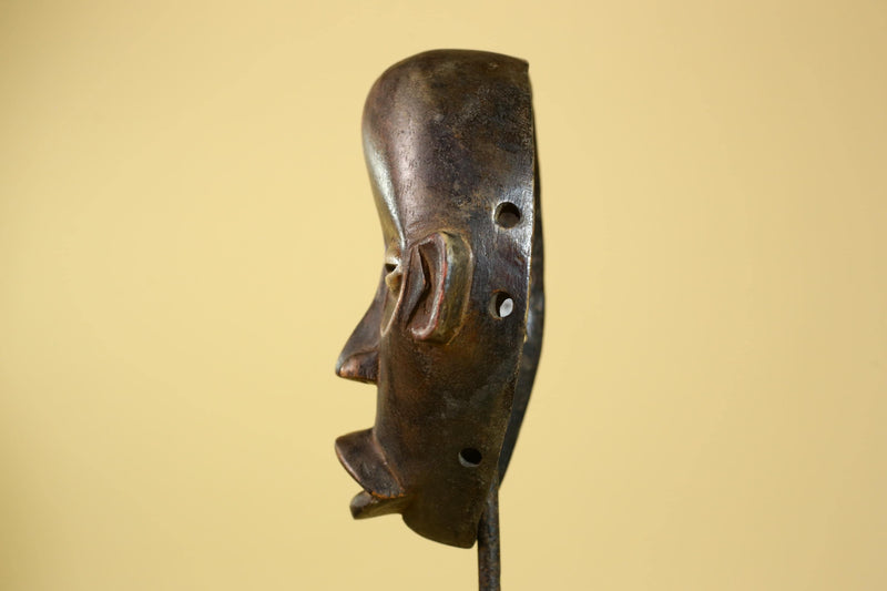 African Dan Mask Carved Wood Classic Form Côte d’Ivoire Tribal Art Decor-G5966