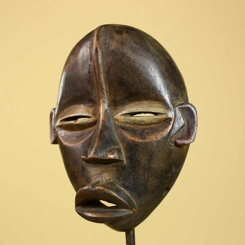 African Dan Mask Carved Wood Classic Form Côte d’Ivoire Tribal Art Decor-G5966