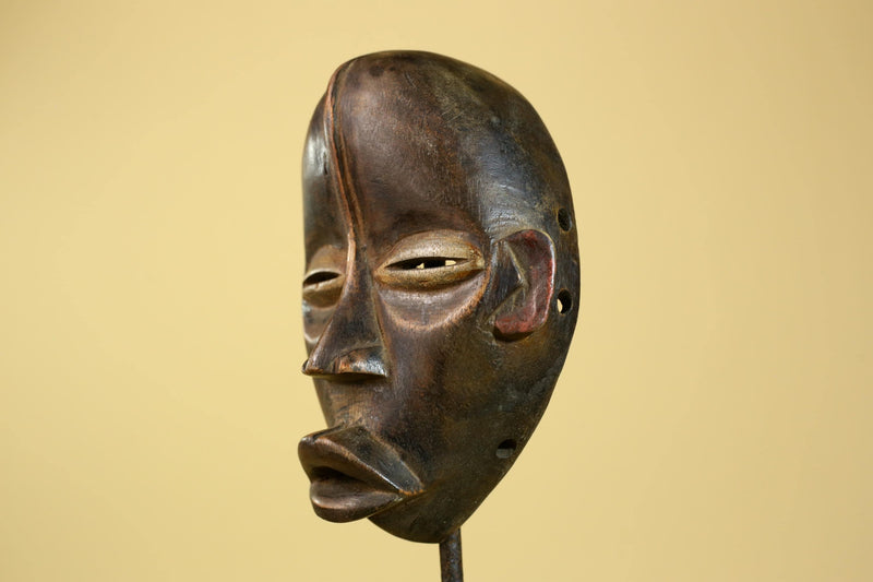 African Dan Mask Carved Wood Classic Form Côte d’Ivoire Tribal Art Decor-G5966
