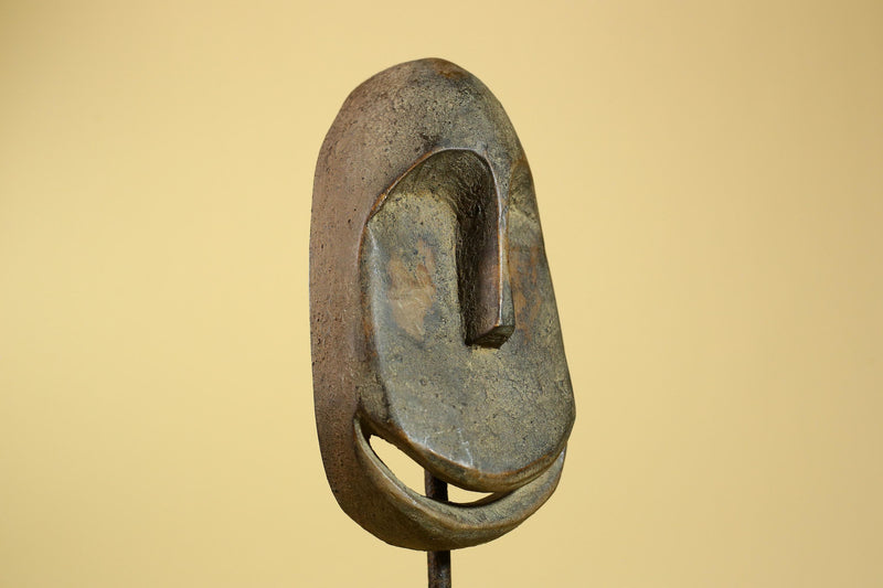 Smiling African Face Dan Mask Carved Wood Liberia Tribal Art Decor-G5967