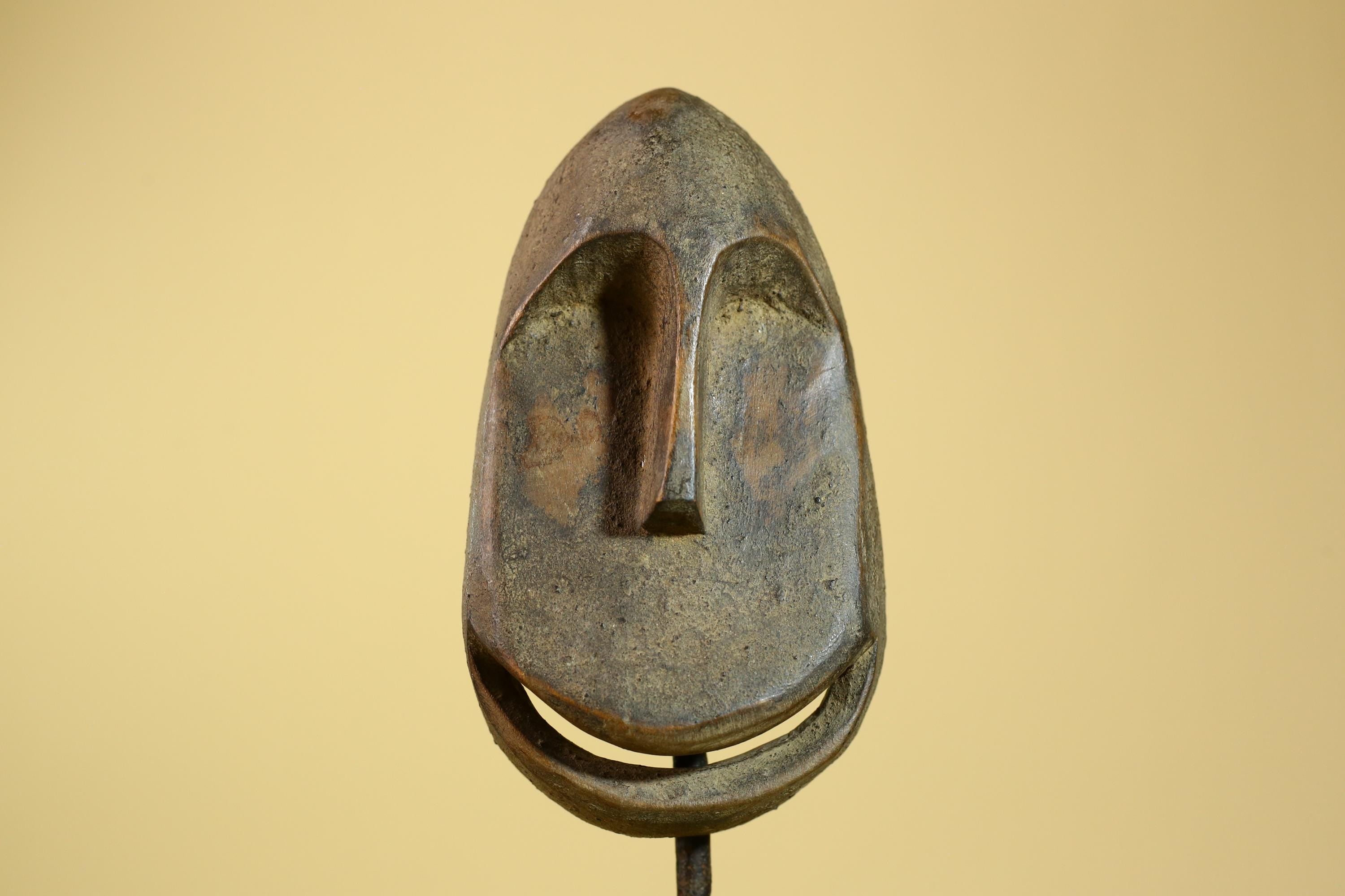 Smiling African Face Dan Mask Carved Wood Liberia Tribal Art Decor-G5967