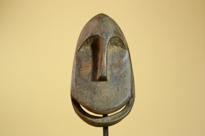 Smiling African Face Dan Mask Carved Wood Liberia Tribal Art Decor-G5967