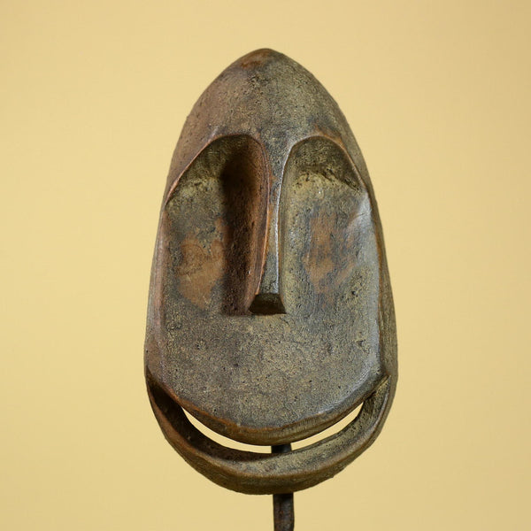 Smiling African Face Dan Mask Carved Wood Liberia Tribal Art Decor-G5967