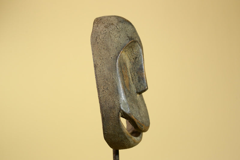 Smiling African Face Dan Mask Carved Wood Liberia Tribal Art Decor-G5967