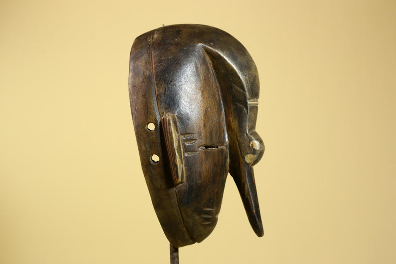 African Dan Mask Carved Wood Long Nose Tribal Art Côte d’Ivoire Decor-G5968