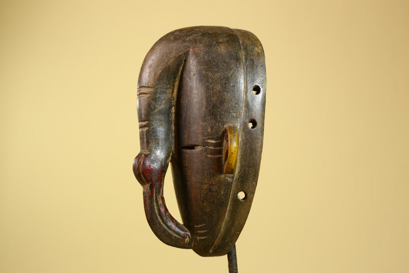 African Dan Mask Carved Wood Elongated Face Côte d’Ivoire Tribal Art Decor-G5969