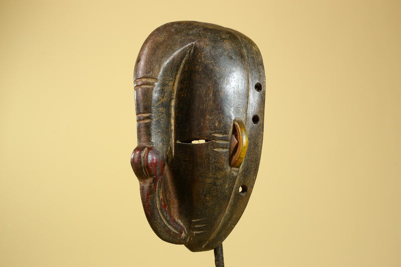 African Dan Mask Carved Wood Elongated Face Côte d’Ivoire Tribal Art Decor-G5969