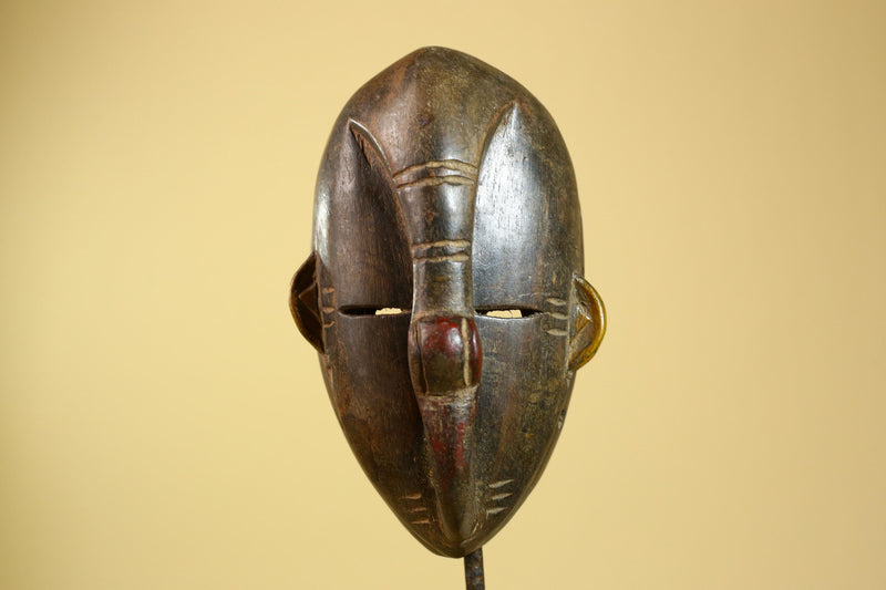 African Dan Mask Carved Wood Elongated Face Côte d’Ivoire Tribal Art Decor-G5969