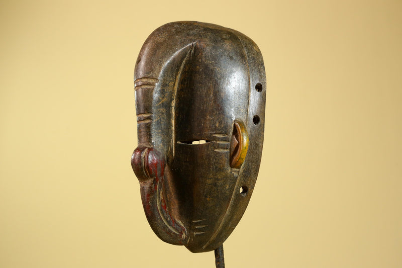 African Dan Mask Carved Wood Elongated Face Côte d’Ivoire Tribal Art Decor-G5969