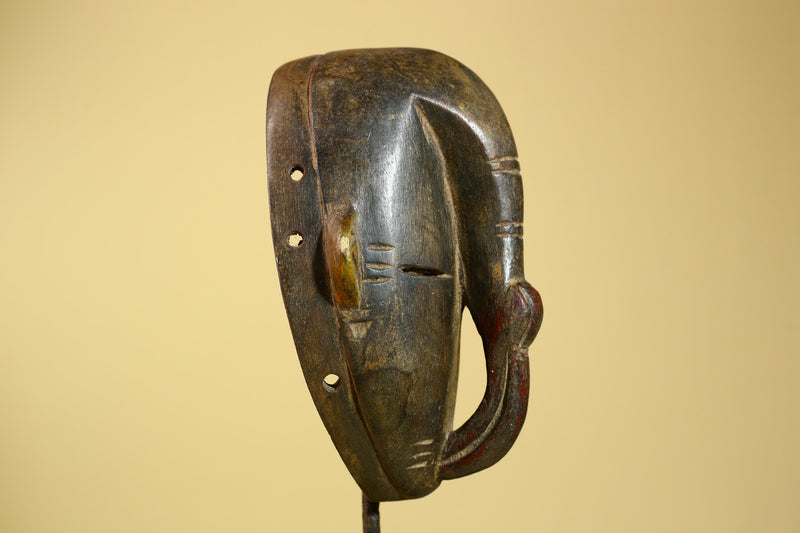 African Dan Mask Carved Wood Elongated Face Côte d’Ivoire Tribal Art Decor-G5969