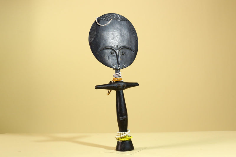 African Akuaba Fertility Statue Dark Wood Beaded Ghana Tribal Art Decor-G5972