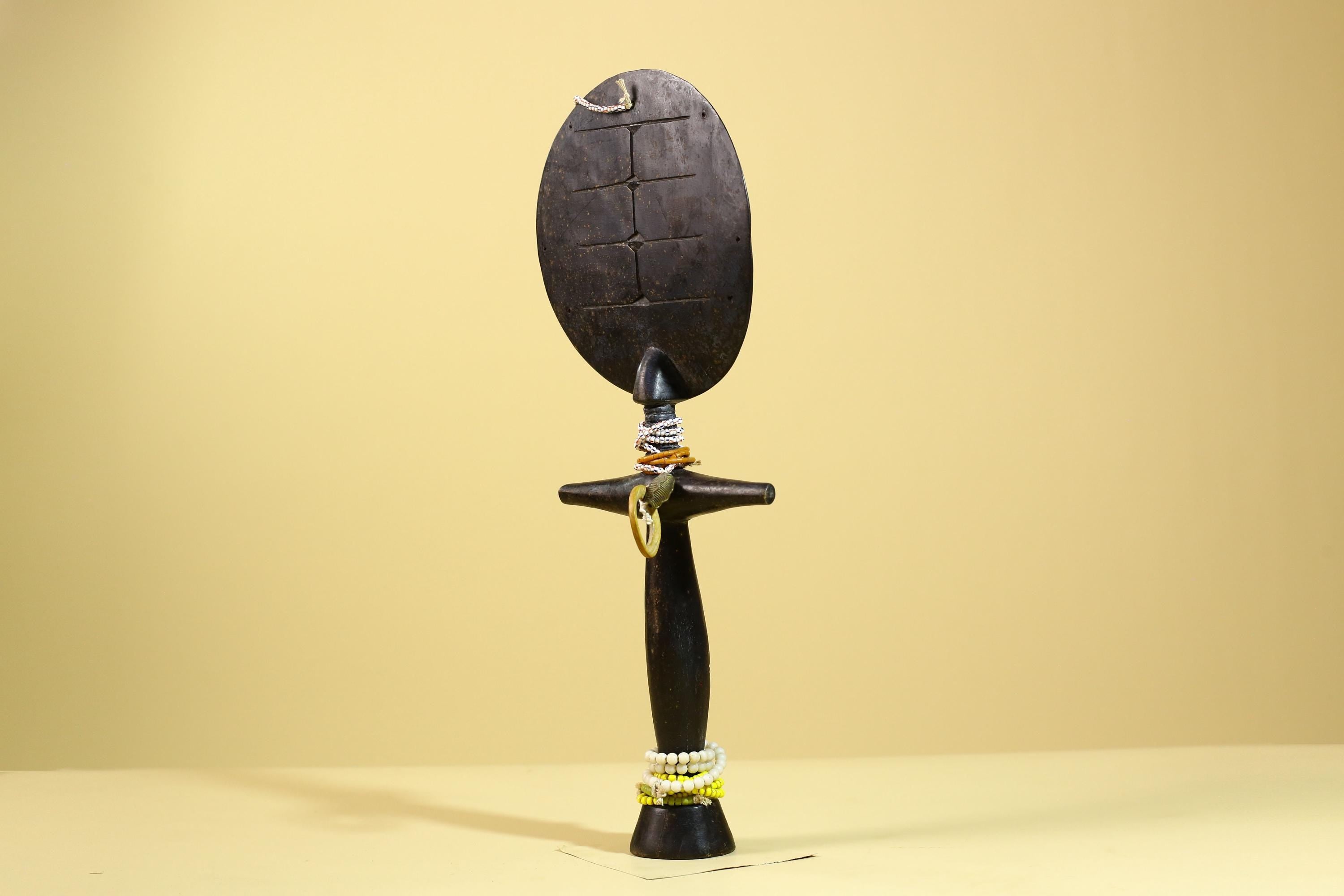 African Akuaba Fertility Statue Dark Wood Beaded Ghana Tribal Art Decor-G5972