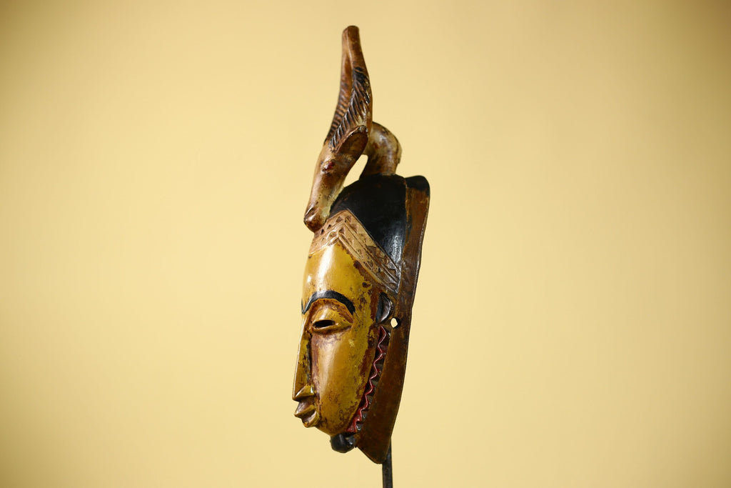African Mask Guro Antelope Tribal Art Wooden African Mask Wall Art Decor-G6076