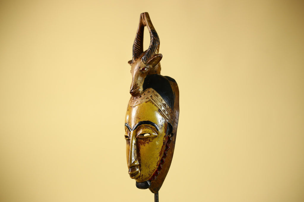 African Mask Guro Antelope Tribal Art Wooden African Mask Wall Art Decor-G6076