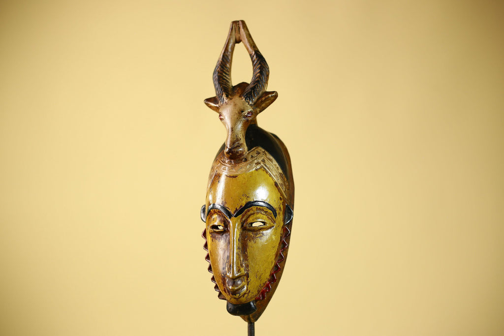African Mask Guro Antelope Tribal Art Wooden African Mask Wall Art Decor-G6076