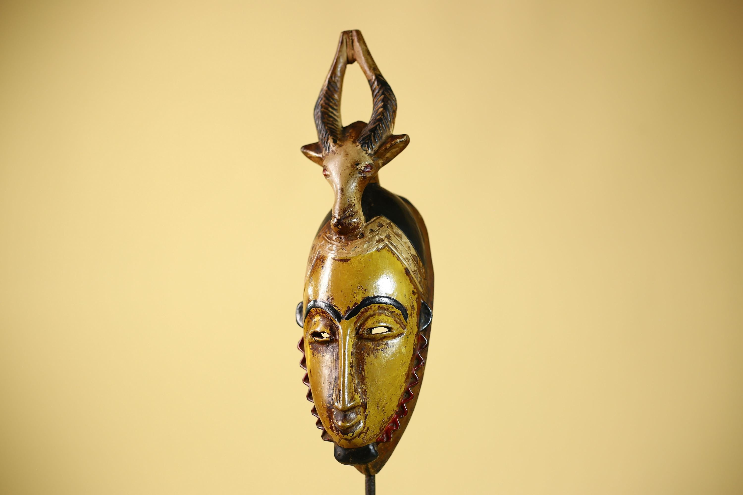 African Mask Guro Antelope Tribal Art Wooden African Mask Wall Art Decor-G6076