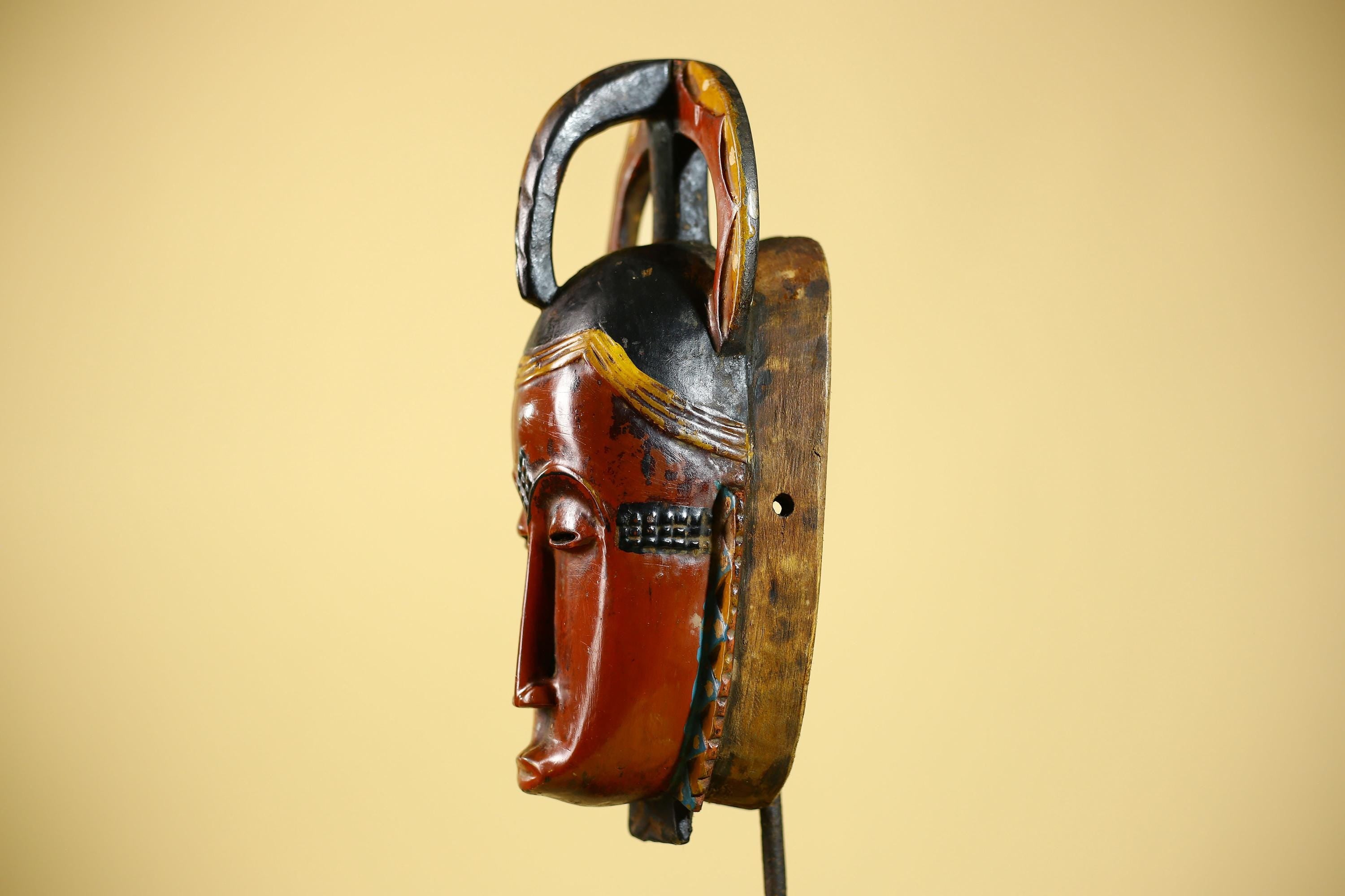African Mask Guro Tribal Art Vintage Handmade Wooden Wall Decor Unique Carved-G6078