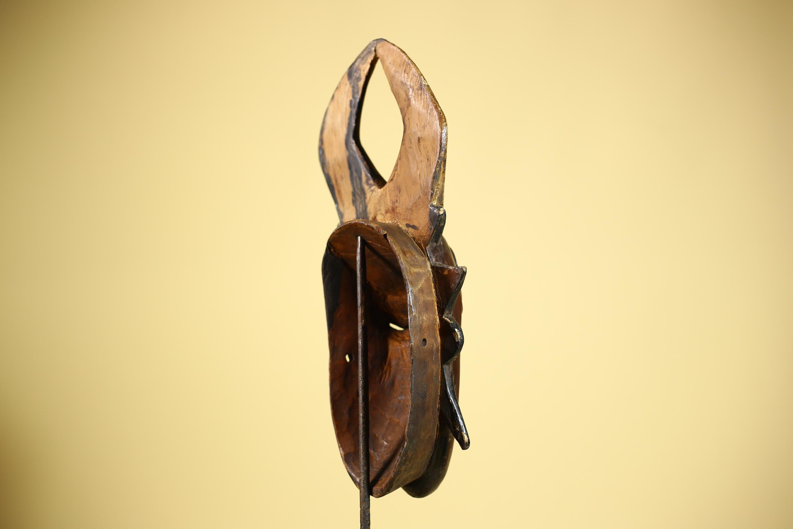 African Mask Guro Horned Vintage Tribal Art Handmade Wooden Wall Display-G6080